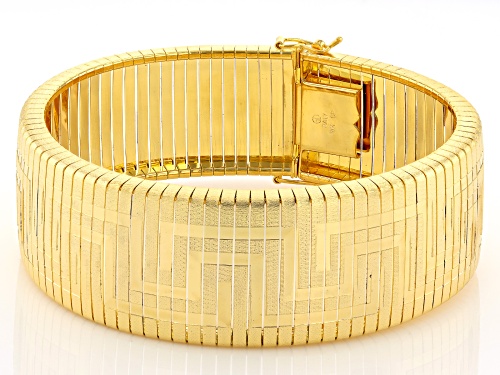 Moda Al Massimo® 18k Yellow Gold Over Bronze 24mm Greek Key Bracelet - Size 7.5