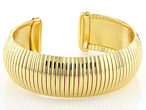Moda Al Massimo® 18k Yellow Gold Over Bronze 20mm Omega Bracelet - Size 7.5