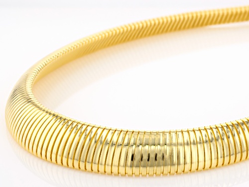 Moda Al Massimo® 18k Yellow Gold Over Bronze 16mm Graduated Omega Link 18 Inch Chain - Size 18
