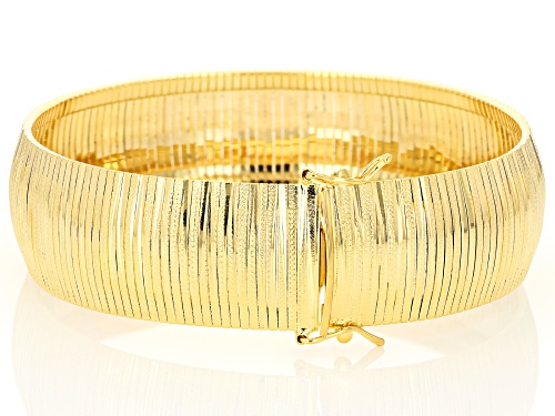Moda Al Massimo® 18k Yellow Gold Over Bronze 18mm Textured Omega Bracelet - Size 7.5