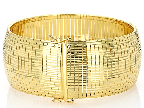 Moda Al Massimo® 18k Yellow Gold Over Bronze 29mm Textured Omega Bracelet - Size 7.5