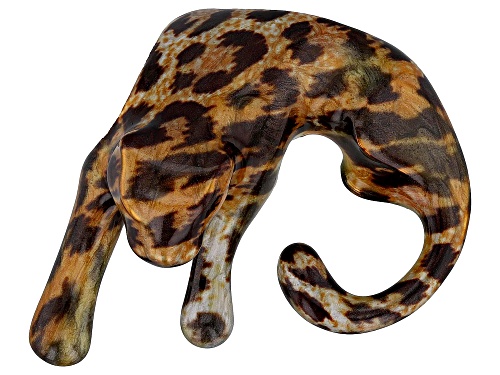 Moda Al Massimo® 18k Yellow Gold Over Bronze Enamel Panther Pendant