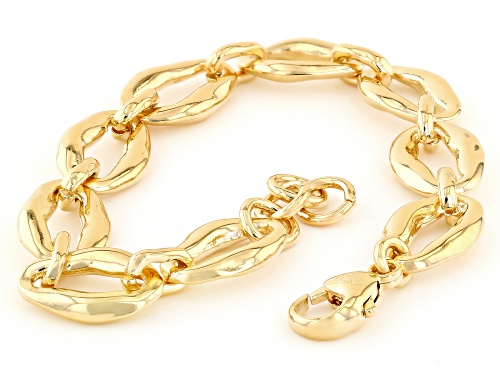 Moda Al Massimo® 18k Yellow Gold Over Bronze 11.8mm Cascading Oval Link Bracelet - Size 7.5