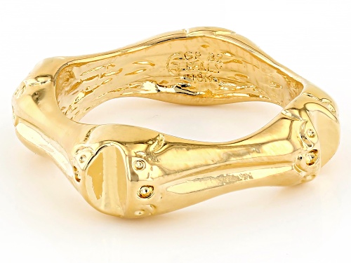 Moda Al Massimo® 18k Yellow Gold Over Bronze 6.5mm Squared Design Band Ring - Size 7