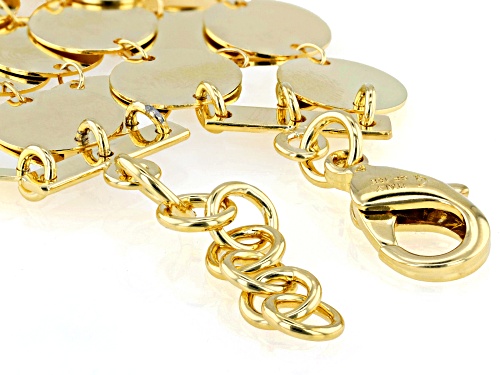 Moda Al Massimo® 18k Yellow Gold Over Bronze Triple-Row Disc Bracelet - Size 7.5