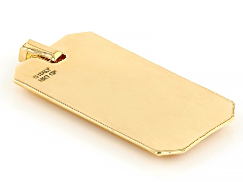 18k Yellow Gold Over Bronze Tag Pendant