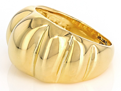 Moda Al Massimo™ 18k Yellow Gold Over Bronze Graduated Scalloped Ring. Made in Italy. - Size 11