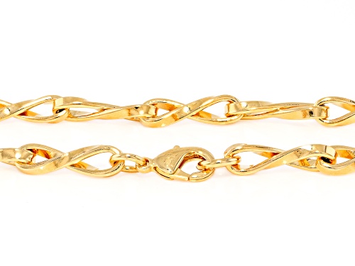 Moda Al Massimo™ 18k Yellow Gold Over Bronze Infinity Necklace. Made in Italy. - Size 18