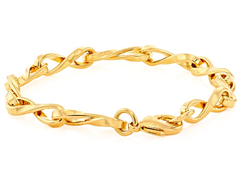 Moda Al Massimo™ 18k Yellow Gold Over Bronze Infinity Bracelet - Size 8