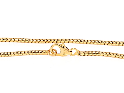 Moda Al Massimo™ 18k Yellow Gold Over Bronze 2mm Snake Link Necklace. Made in Italy. - Size 18