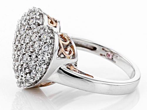 Michael O' Connor For Bella Luce® Diamond Simulant Rhodium Over Sterling & Eterno™ Rose Ring - Size 11