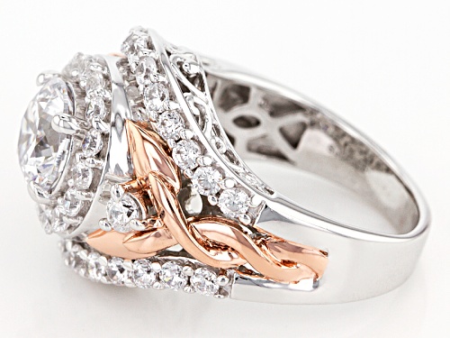 Michael O' Connor For Bella Luce®6.51ctw Diamond Simulant Rhodium Over Silver& Eterno™Rose Ring - Size 11