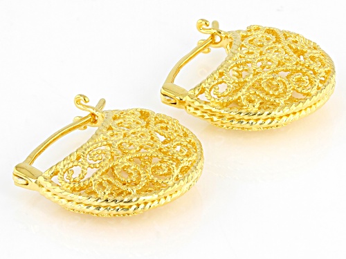 Artisan Collection Of Morocco™ 18k Yellow Gold Over Sterling Silver Filigree Huggie Earrings