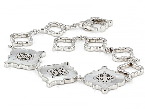 Artisan Collection Of Morocco™ Free-form White Mother-Of-Pearl Sterling Silver Bracelet - Size 8