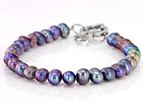 Artisan Collection of Morocco™ Cultured Freshwater Pearl & Enamel Evil Eye Sterling Silver Bracelet - Size 8