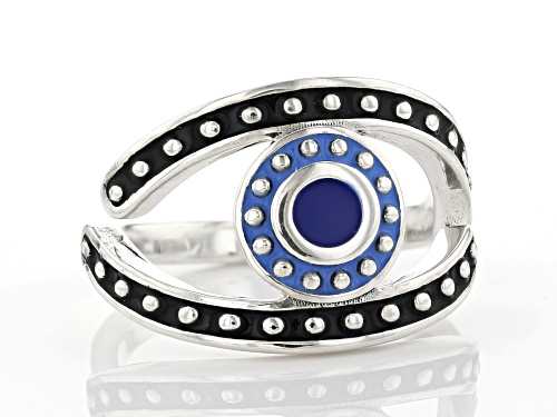Artisan Collection of Morocco™ Multi Color Enamel Sterling Silver Evil Eye Ring - Size 12