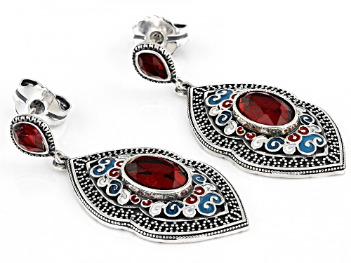 Artisan Collection of Morocco™1.22ct Quartz and Enamel Sterling Silver Earrings