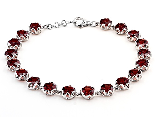 17.44ctw Round Vermelho Garnet(TM) Rhodium Over Sterling Silver Bracelet - Size 8