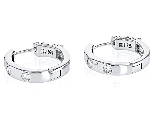 MOISSANITE FIRE® .60CTW DIAMOND EQUIVALENT WEIGHT ROUND PLATINEVE® HOOP EARRINGS