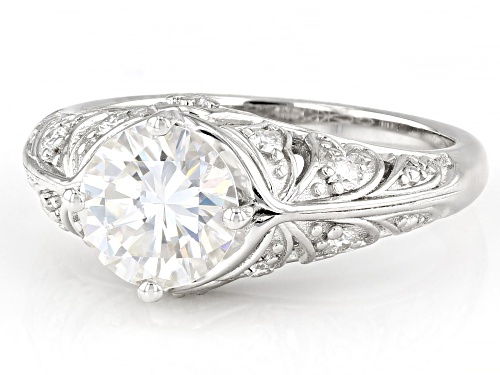 MOISSANITE FIRE(R) 1.70CTW DEW ROUND PLATINEVE(R) RING - Size 9
