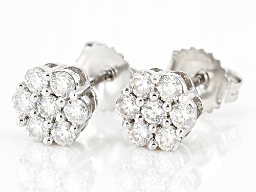 MOISSANITE FIRE® .84CTW DIAMOND EQUIVALENT WEIGHT ROUND PLATINEVE® EARRINGS