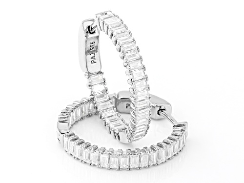 MOISSANITE FIRE® 2.50CTW DEW BAGUETTE  PLATINEVE® HOOP EARRINGS