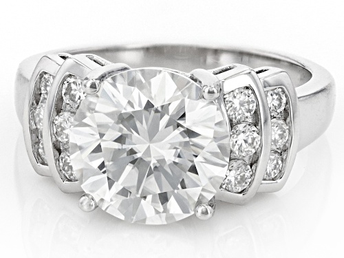 MOISSANITE FIRE® 4.02CTW DEW ROUND BRILLIANT PLATINEVE® RING - Size 8