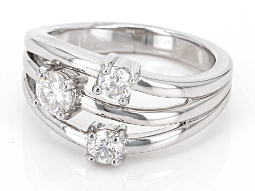 MOISSANITE FIRE® .65CTW DEW ROUND BRILLIANT PLATINEVE® SCATTER DESIGN RING - Size 6