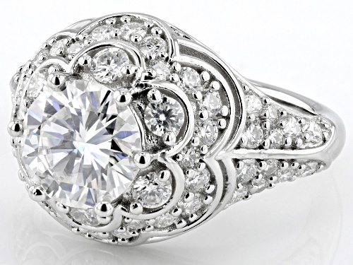 MOISSANITE FIRE® 3.56CTW DEW ROUND BRILLIANT PLATINEVE® RING - Size 11