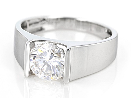 MOISSANITE FIRE(R) 1.90CT DEW ROUND BRILLIANT PLATINEVE(R) RING - Size 8