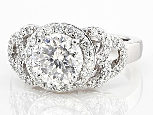 MOISSANITE FIRE(R) 2.83CTW DEW ROUND INFERNO CUT(TM) & ROUND BRILLIANT PLATINEVE(R) RING - Size 6