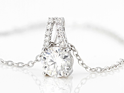 MOISSANITE FIRE® 1.30CTW DEW RD PLATINEVE® PENDANT AND CABLE CHAIN