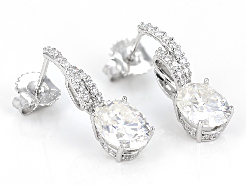 MOISSANITE FIRE® 4.74CTW DEW OVAL AND ROUND BRILLIANT PATINEVE® EARRINGS