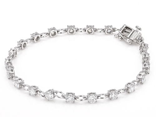 MOISSANITE FIRE® 3.52CTW DEW ROUND BRILLIANT PLATINEVE® TENNIS BRACELET - Size 7.25
