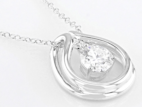 MOISSANITE FIRE® .80CT DEW ROUND  PLATINEVE® DANCING PENDANT AND CHAIN