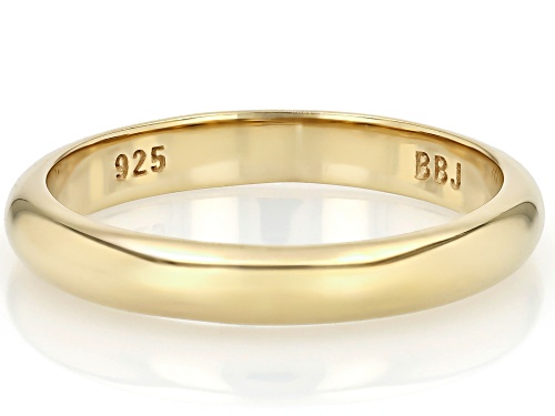 MOISSANITE FIRE® .02CT DEW ROUND BRILLIANT  14K YELLOW GOLD OVER SILVER BAND RING - Size 6