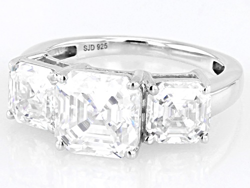 MOISSANITE FIRE® 4.86CTW DEW ASSCHER CUT PLATINEVE® RING - Size 6