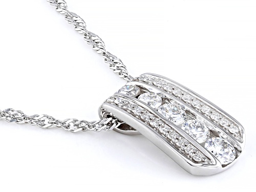 MOISSANITE FIRE® .67CTW DEW ROUND PLATINEVE® PENDANT & CHAIN