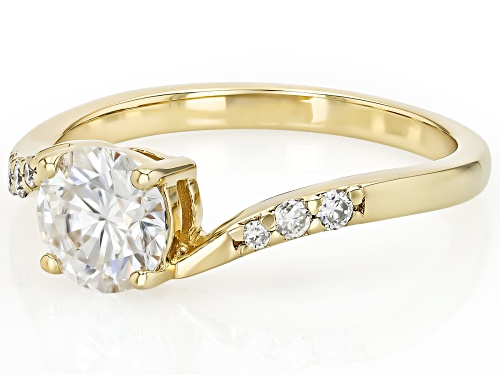 Moissanite Fire® 1.14ctw DEW Round 14k Yellow Gold Over Sterling Silver Ring - Size 6