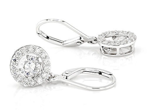 MOISSANITE FIRE® 1.60CTW DEW ROUND BRILLIANT PLATINEVE® DANCING EARRINGS