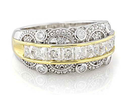 MOISSANITE FIRE® 1.80CTW DEW PLATINEVE® AND 14K YELLOW GOLD OVER PLATINEVE BAND RING - Size 5
