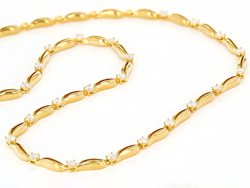 MOISSANITE FIRE® 2.40CTW DEW ROUND 14K YELLOW GOLD OVER SILVER NECKLACE - Size 18