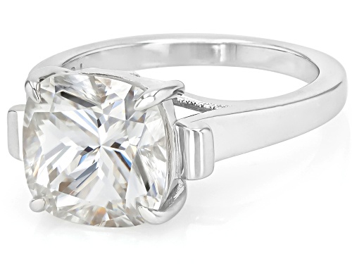 MOISSANITE FIRE® 5.00CT DEW PLATINEVE® & 14K YELLOW GOLD OVER SILVER RING - Size 10