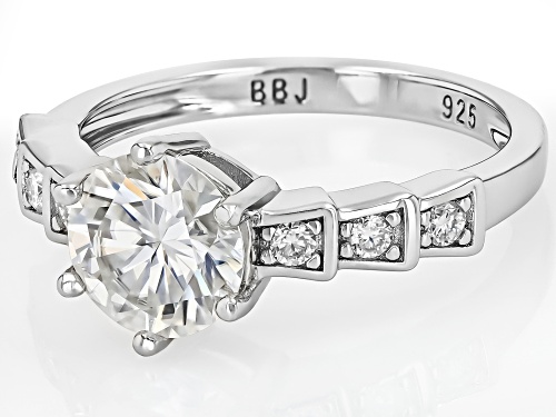 MOISSANITE FIRE® 1.68CTW DEW ROUND BRILLIANT PLATINEVE® RING - Size 8