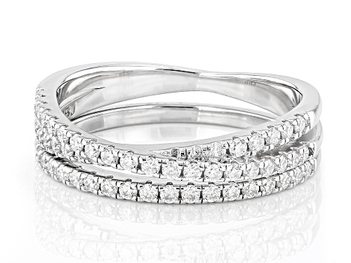 MOISSANITE FIRE® .49CTW ROUND BRILLIANT PLATINEVE® SET OF TWO RINGS - Size 7