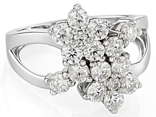 MOISSANITE FIRE® 1.46CTW DEW ROUND BRILLIANT PLATINEVE® RING - Size 6