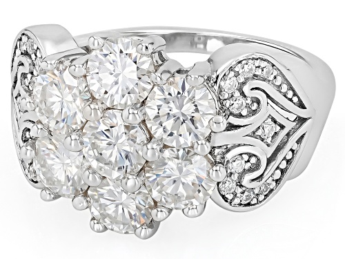 MOISSANITE FIRE® 2.49CTW ROUND PLATINEVE®  RING - Size 7