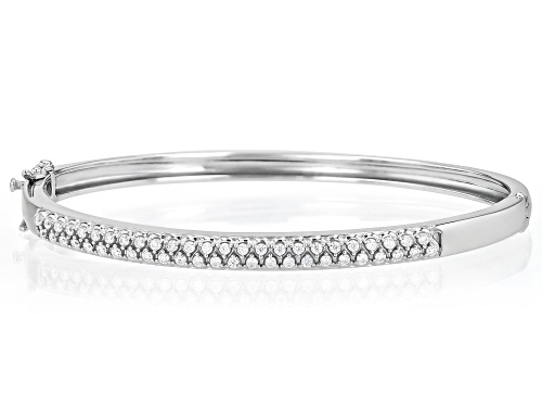 MOISSANITE FIRE® 1.00CTW DEW ROUND BRILLIANT PLATINEVE® BANGLE BRACELET - Size 7.5