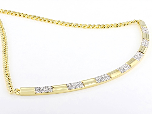 MOISSANITE FIRE® 1.68TW DEW ROUND BRILLIANT 14K YELLOW GOLD OVER SILVER NECKLACE - Size 18