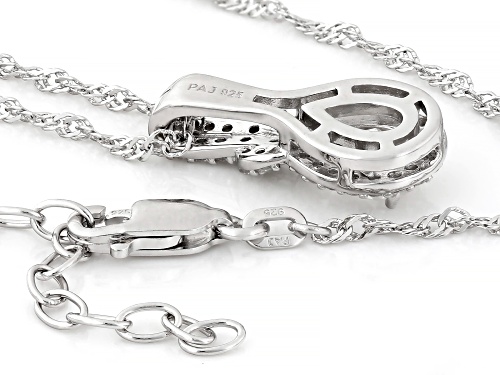 MOISSANITE FIRE® 1.44CTW DEW PEAR SHAPE AND ROUND BRILLIANT PLATINEVE® PENDANT AND CHAIN